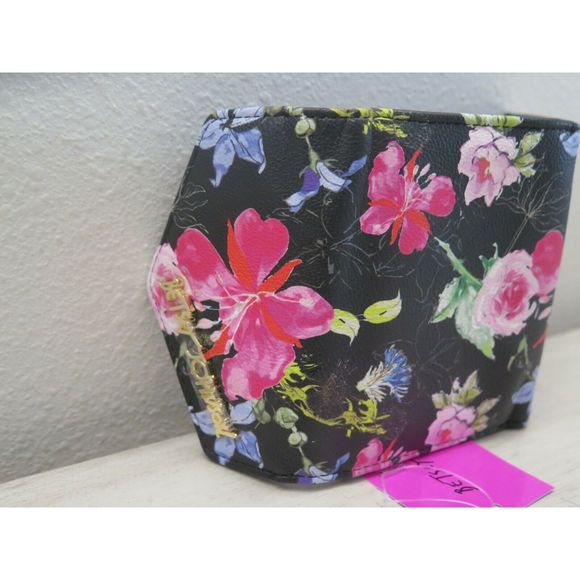Betsey Johnson Black/Multi Xolana Floral Small Flap Wallet $58 - Picture 6 of 11